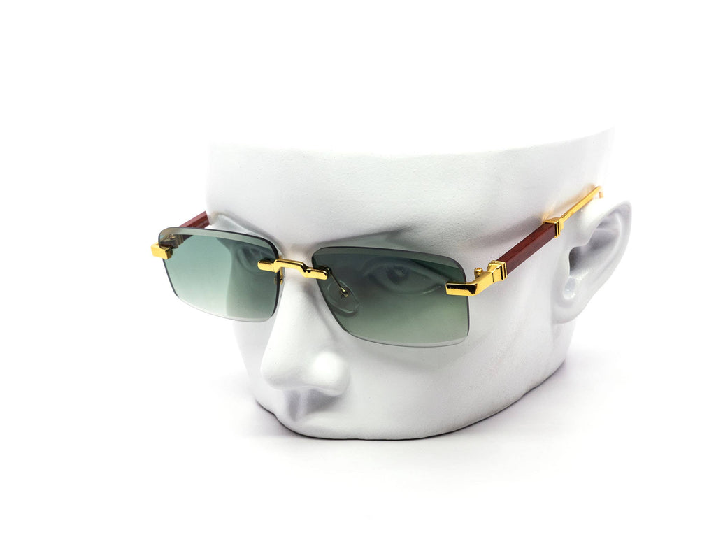 Luxury Rimless Gradient Rectangular Sunglasses