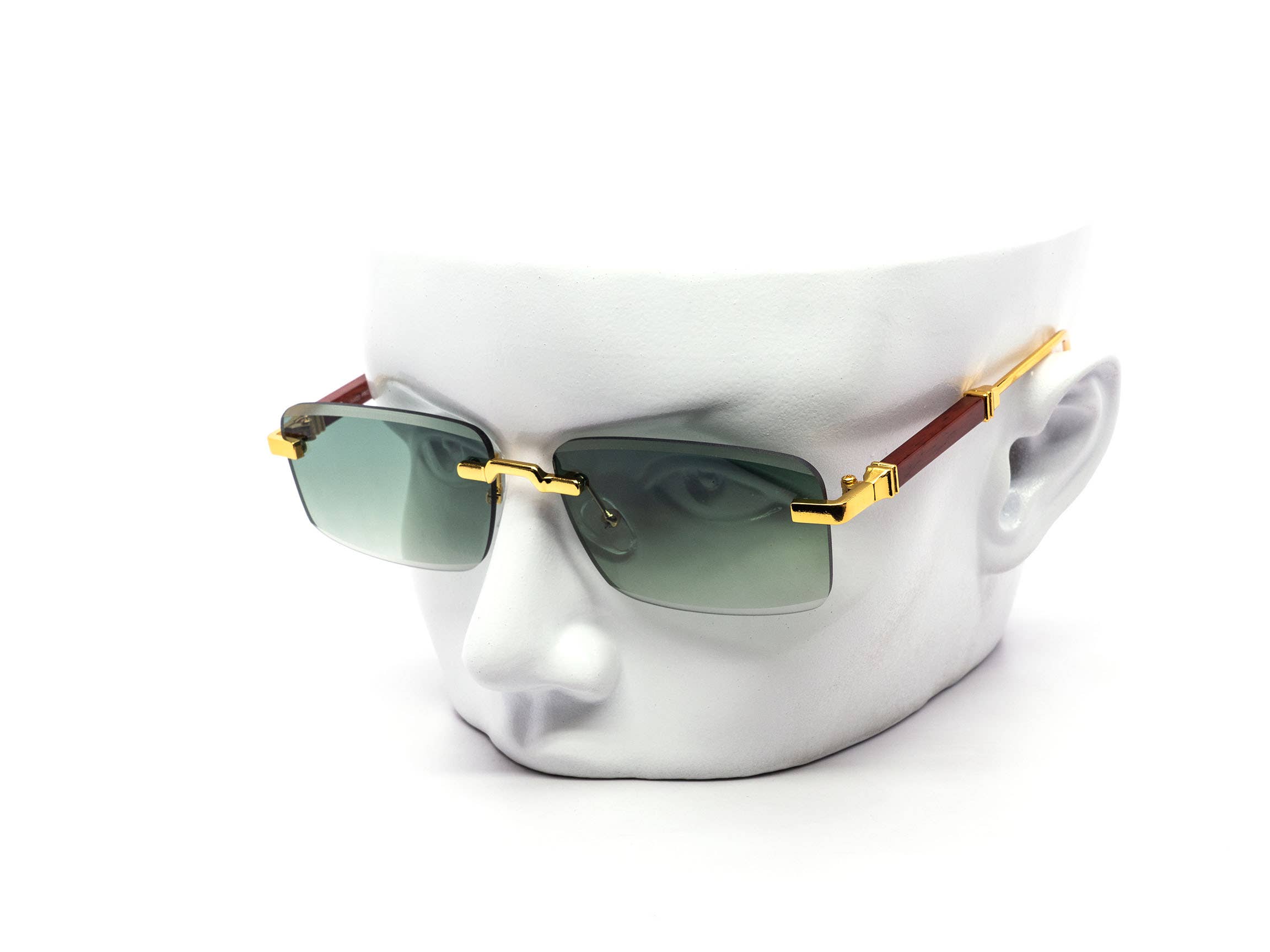 Luxury Rimless Gradient Rectangular Sunglasses