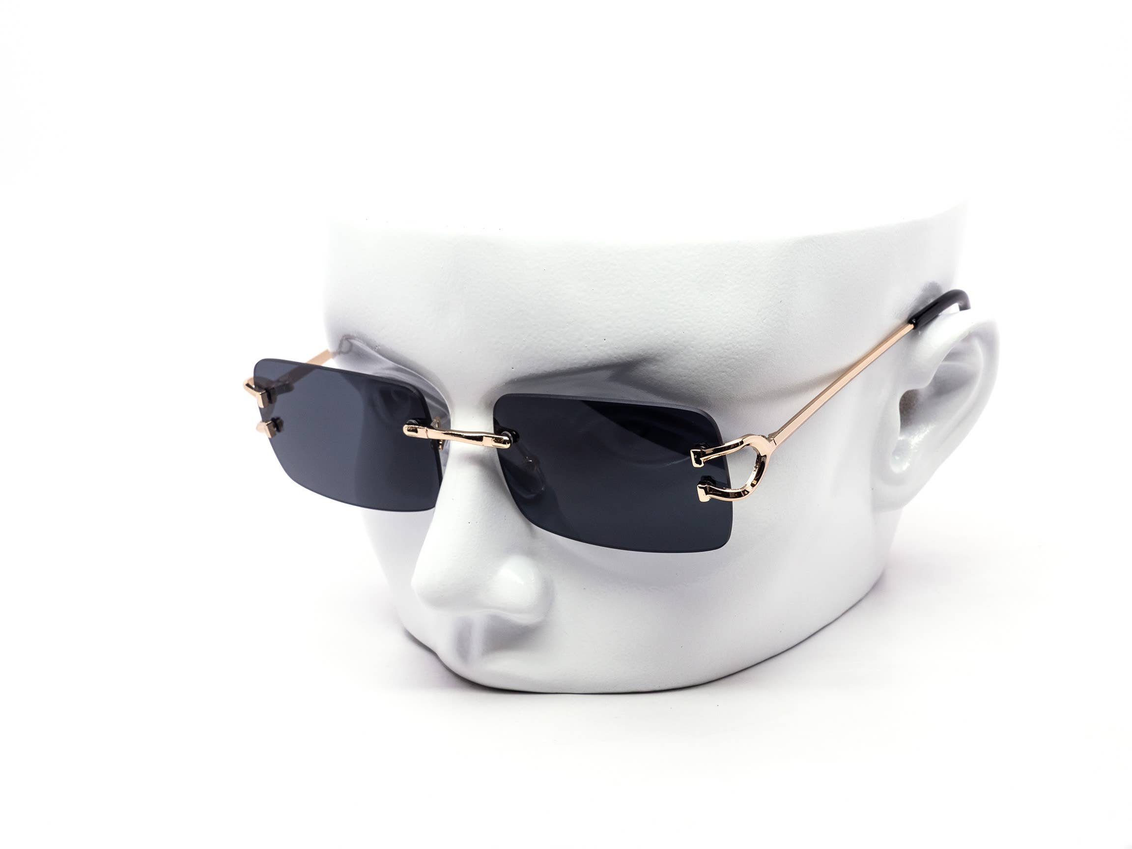 Rimless Rounded Rectangle Gradient Lens Sunglasses