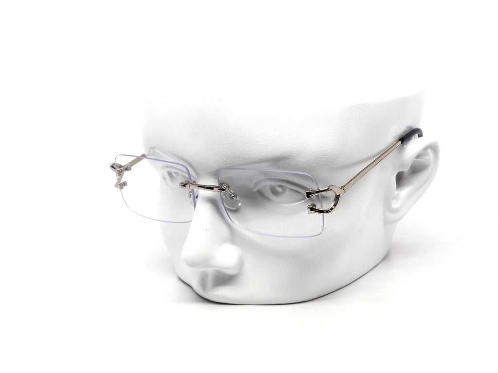 Rimless Rounded Rectangle Gradient Lens Sunglasses