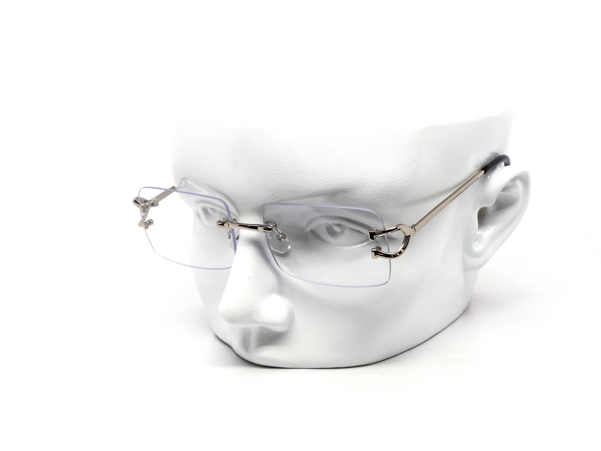 Rimless Rounded Rectangle Gradient Lens Sunglasses